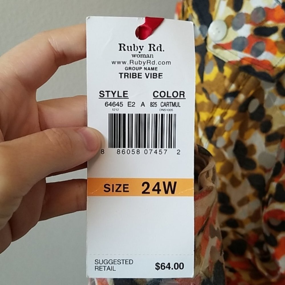 NWT Ruby Rd Tribe Vibe Button Top - Picture 6 of 8